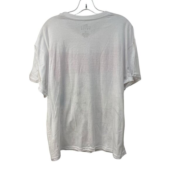 Disney Mickey Mouse Embroidered Tee Floral Womens Size XL White - Picture 6 of 7